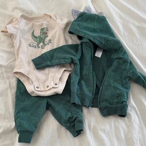 Carter's Dino Roar Bodysuit Set - Green and Cream